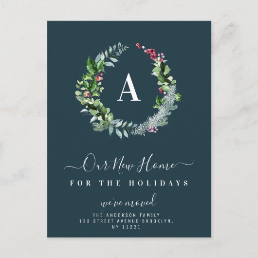 kerstmonogram - aankondiging briefkaart (Voorkant)