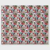 Kerstmonogram Blauwe Creëer Uw eigen foto Cadeaupapier (Vlak)