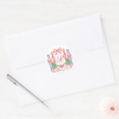 Kerstmonogram Crest Ronde Sticker (Envelop)