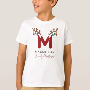 Kerstmonogram Familie Geweien Bijpassend T-shirt