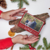 Kerstmonogram familiefoto kerstkaart