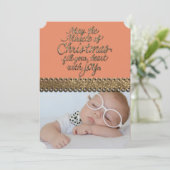 kerstmonogram FOTO-WENSKAART Feestdagenkaart (Staand voorkant)