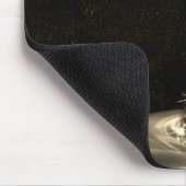 Kerstmonogram Gouden Glanzende Boom Winter Zwart Muismat (Hoek)