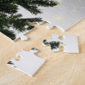 Kerstmonogram Groene Boom Red Silver Snowflake Legpuzzel (Zijkant)