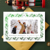 KERSTMONOGRAM Groene Folie Botanicals Lijst Feestdagenkaart