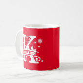 Kerstmonogram initiaal naam Rode K  Koffiemok (Voorkant links)