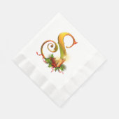 kerstmonogram Initiaal S Papier Napkin Servet (Hoek)