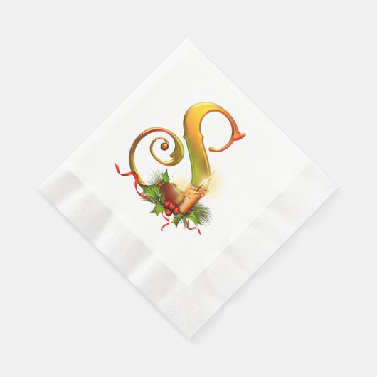 kerstmonogram Initiaal S Papier Napkin Servet (Hoek)