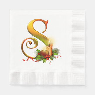 kerstmonogram Initiaal S Papier Napkin Servet