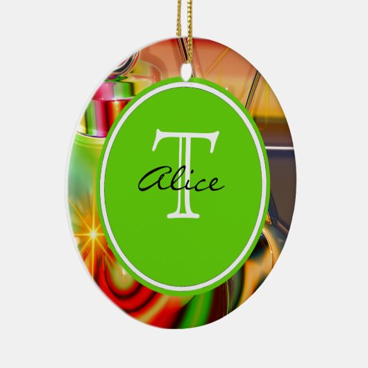 kerstmonogram keramisch ornament (Rechts)