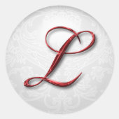 kerstmonogram L Ronde Sticker (Voorkant)