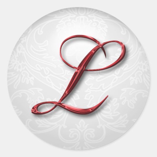 kerstmonogram L Ronde Sticker (Voorkant)
