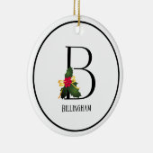 Kerstmonogram Letter B op maat Keramisch Ornament (Rechts)