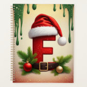 Kerstmonogram letter F met Kerstaccent 🎅 Planner (Voorkant)