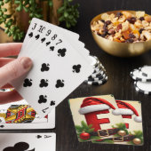 Kerstmonogram letter F met kerstaccent 🎅 Pokerkaarten (Insitu)