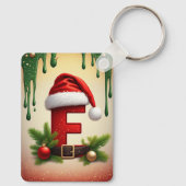 Kerstmonogram letter F met Kerstaccent 🎅 Sleutelhanger (Achterkant)