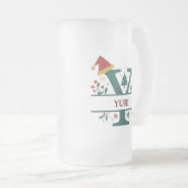 kerstmonogram letter Y alfabet naam voor Matglas Bierpul (Voorkant rechts)