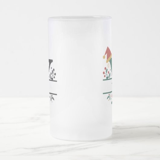 kerstmonogram letter Y alfabet naam voor      Matglas Bierpul (Center)