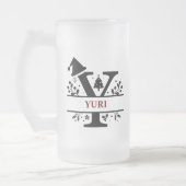 kerstmonogram letter Y alfabet naam voor      Matglas Bierpul (Links)