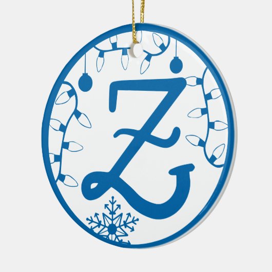 Kerstmonogram Letter Z Blue White Keramisch Ornament (Links)