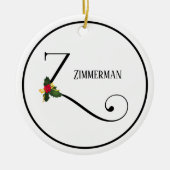 Kerstmonogram Letter Z op maat Keramisch Ornament (Voorkant)