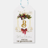 Kerstmonogram mooie Labels met Floral Cadeaulabel (Voorkant)