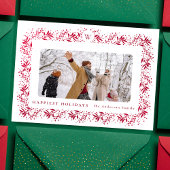 KERSTMONOGRAM Rode Folie Botanicals Lijst Feestdagenkaart