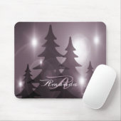 Kerstmonogram Roze Bomen Vakantie Winter Muismat (Met muis)