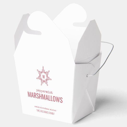 Kerstmonogram Snowflake Bedankdoosjes (Geopend)