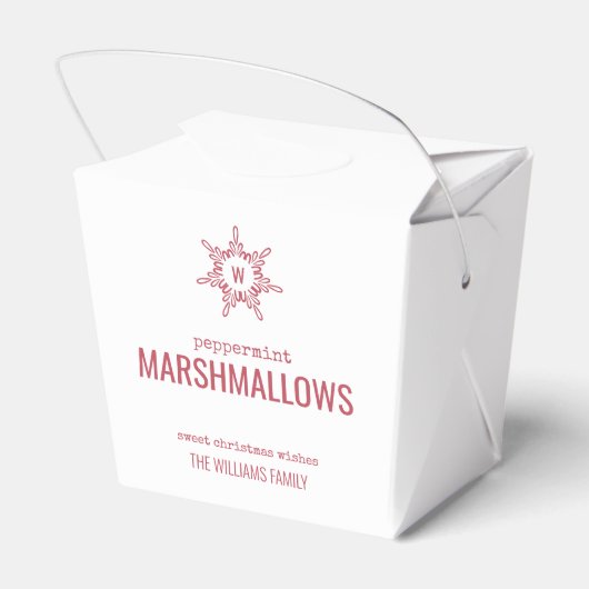 Kerstmonogram Snowflake Bedankdoosjes (Achterkant)