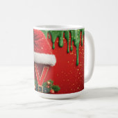 Kerstmonogram V Kerstman Kerstbrief Koffiemok (Voorkant rechts)