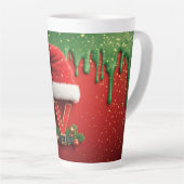Kerstmonogram V Kerstman Kerstbrief Latte Mok (Rechterhoek)