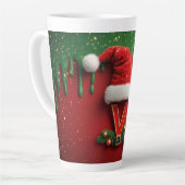 Kerstmonogram V Kerstman Kerstbrief Latte Mok (Linkerhoek)