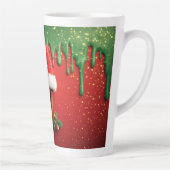 Kerstmonogram V Kerstman Kerstbrief Latte Mok (Rechts)