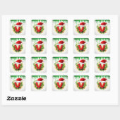 Kerstmonogram V voor vakantienamen Vierkante Sticker (Vel)