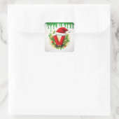 Kerstmonogram V voor vakantienamen Vierkante Sticker (Tas)