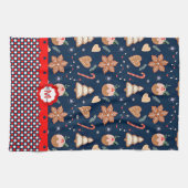 Kerstmonogram van koek theedoek (Horizontaal)