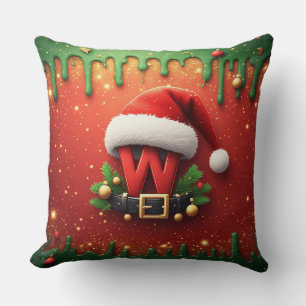 Kerstmonogram W voor familiedecoratie Kussen