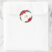 Kerstmonogram Weddenschap Sticker (Tas)