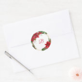 Kerstmonogram Weddenschap Sticker (Envelop)