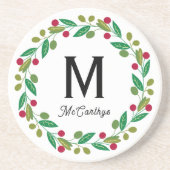 Kerstmonogram zandsteen onderzetter (Voorkant)