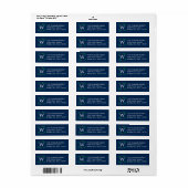 Kerstmonogramkrans Navy Vakantieadres Etiket (Full Sheet)