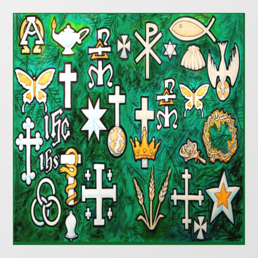 Kerstmonogrammen Raamsticker (Vel)