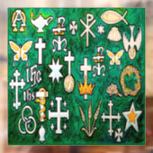 Kerstmonogrammen Raamsticker (Vel 2)