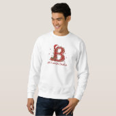 Kerstmonogramontwerp met letter B Trui (Voorkant volledig)