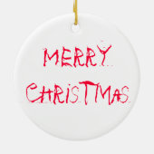 Kerstmonster met cadeau keramisch ornament (Achterkant)