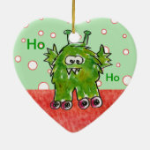 Kerstmonsters Ho-Cartoon Keramisch Ornament (Achterkant)