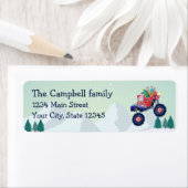 Kerstmonstertruck Santa Retour Adreslabel Etiket (Insitu)