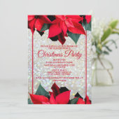 Kerstmooie rode bloemen Vakantie Kaart (Staand voorkant)