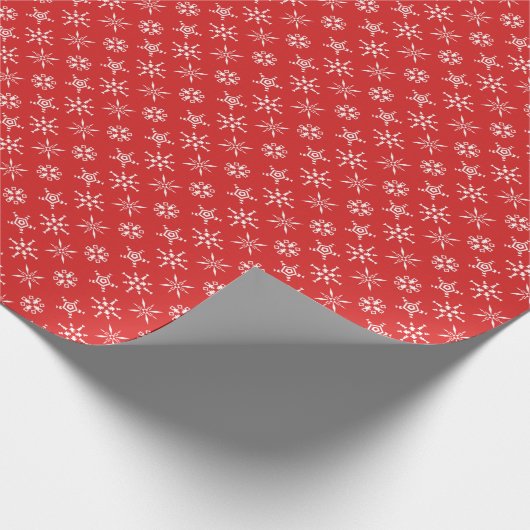 Kerstmooie rode witte legante Feestdagen Cadeaupapier (Hoek)